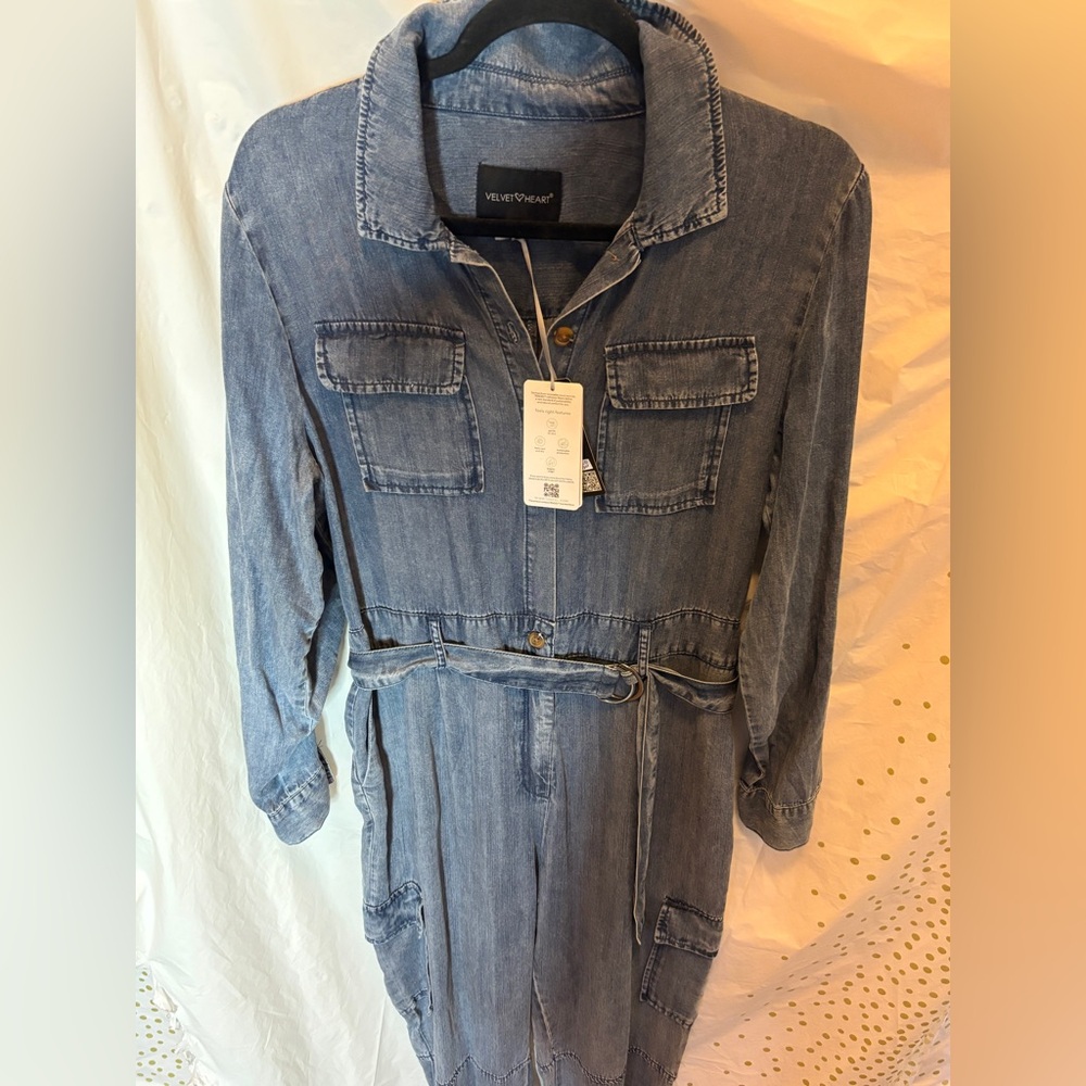 Velvet Heart Denim Shirt Dress